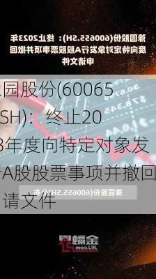 豫园股份(600655.SH)：终止2023年度向特定对象发行A股股票事项并撤回申请文件