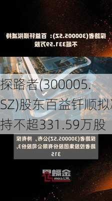 探路者(300005.SZ)股东百益钎顺拟减持不超331.59万股