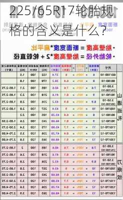 225/65R17轮胎规格的含义是什么？