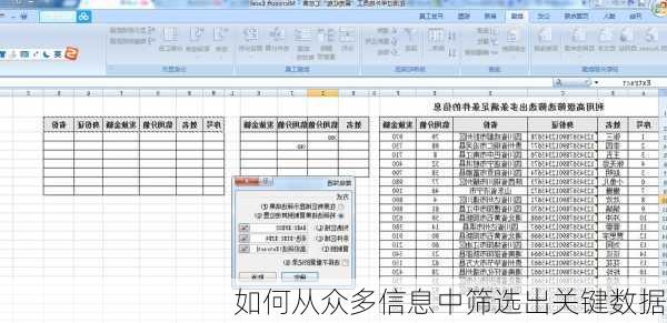 如何从众多信息中筛选出关键数据