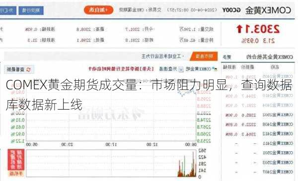 COMEX黄金期货成交量：市场阻力明显，查询数据库数据新上线