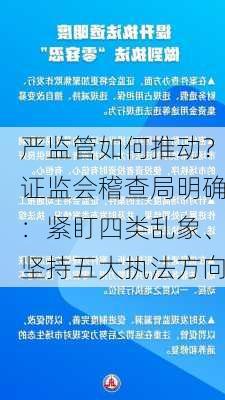 严监管如何推动？证监会稽查局明确：紧盯四类乱象、坚持五大执法方向