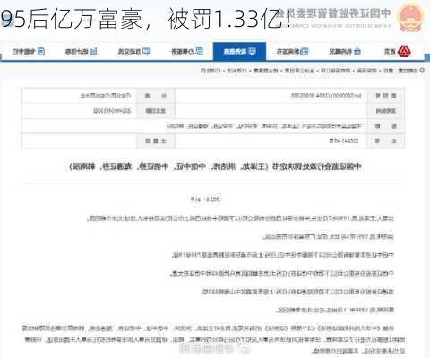 95后亿万富豪，被罚1.33亿！