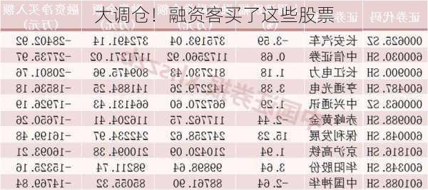 大调仓！融资客买了这些股票