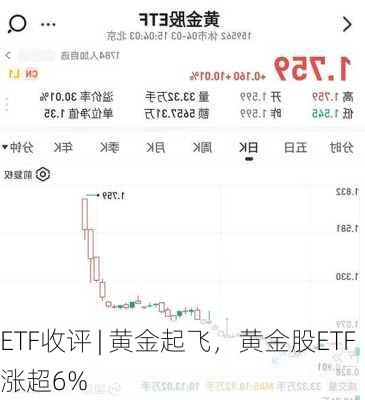 ETF收评 | 黄金起飞，黄金股ETF涨超6%