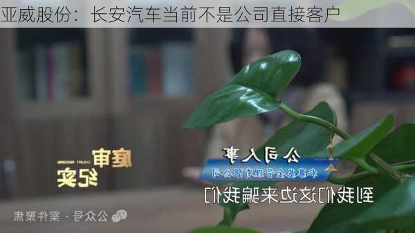 亚威股份：长安汽车当前不是公司直接客户