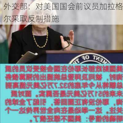 外交部：对美国国会前议员加拉格尔采取反制措施