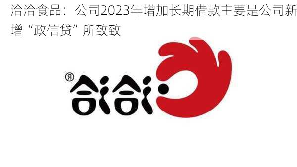 洽洽食品：公司2023年增加长期借款主要是公司新增“政信贷”所致致