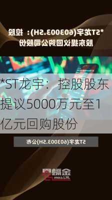 *ST龙宇：控股股东提议5000万元至1亿元回购股份