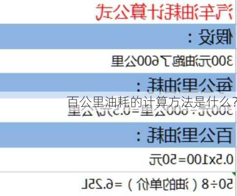 百公里油耗的计算方法是什么？