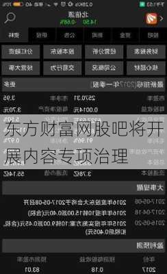 东方财富网股吧将开展内容专项治理