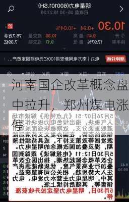 河南国企改革概念盘中拉升，郑州煤电涨停