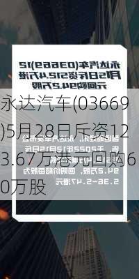 永达汽车(03669)5月28日斥资123.67万港元回购60万股