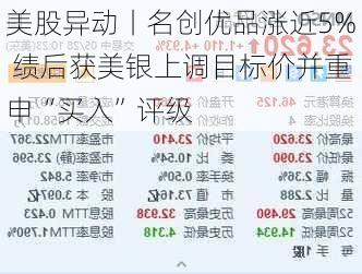 美股异动丨名创优品涨近5% 绩后获美银上调目标价并重申“买入”评级