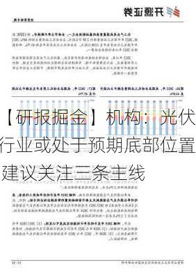 【研报掘金】机构：光伏行业或处于预期底部位置 建议关注三条主线