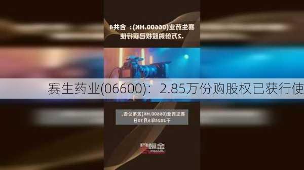 赛生药业(06600)：2.85万份购股权已获行使