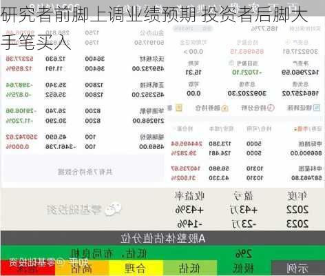 研究者前脚上调业绩预期 投资者后脚大手笔买入