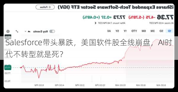 Salesforce带头暴跌，美国软件股全线崩盘，AI时代不转型就是死？