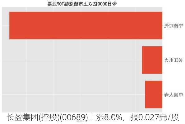 长盈集团(控股)(00689)上涨8.0%，报0.027元/股