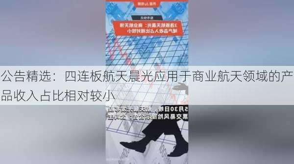 公告精选：四连板航天晨光应用于商业航天领域的产品收入占比相对较小