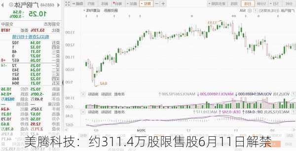 美腾科技：约311.4万股限售股6月11日解禁