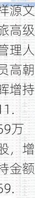 祥源文旅高级管理人员高朝晖增持11.59万股，增持金额59.8万元