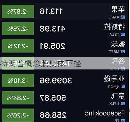 特朗普概念股集体下挫