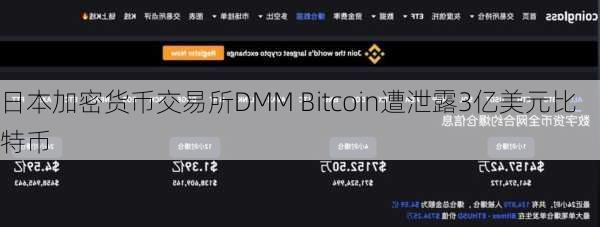 日本加密货币交易所DMM Bitcoin遭泄露3亿美元比特币