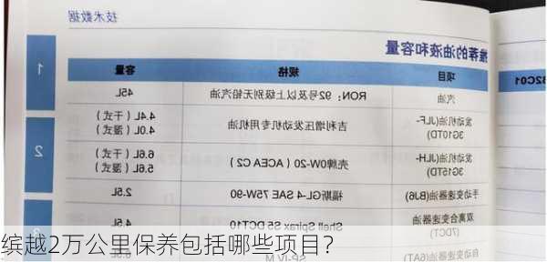 缤越2万公里保养包括哪些项目？