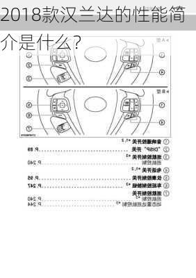 2018款汉兰达的性能简介是什么？