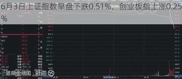 6月3日上证指数早盘下跌0.51%，创业板指上涨0.25%