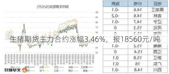 生猪期货主力合约涨幅3.46%，报18560元/吨