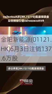 金阳新能源(01121.HK)6月3日注销137.6万股