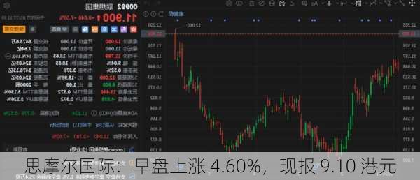 思摩尔国际：早盘上涨 4.60%，现报 9.10 港元