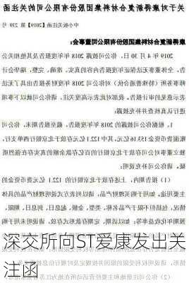 深交所向ST爱康发出关注函