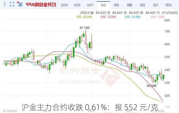 沪金主力合约收跌 0.61%：报 552 元/克