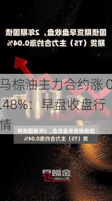 马棕油主力合约涨 0.48%：早盘收盘行情