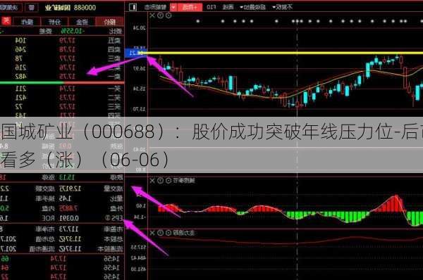 国城矿业（000688）：股价成功突破年线压力位-后市看多（涨）（06-06）