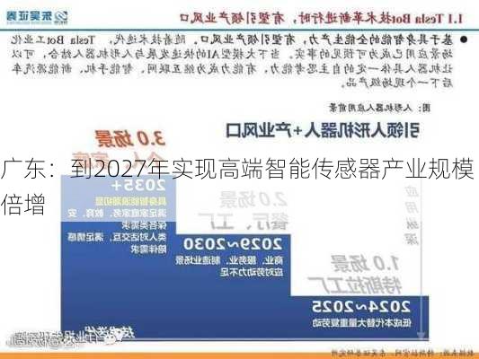 广东：到2027年实现高端智能传感器产业规模倍增