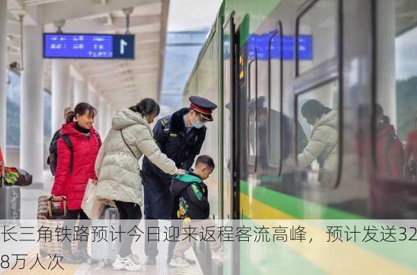 长三角铁路预计今日迎来返程客流高峰，预计发送328万人次