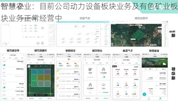 智慧农业：目前公司动力设备板块业务及有色矿业板块业务正常经营中