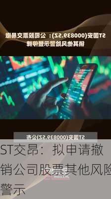 ST交昂：拟申请撤销公司股票其他风险警示