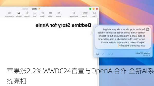 苹果涨2.2% WWDC24官宣与OpenAI合作 全新AI系统亮相