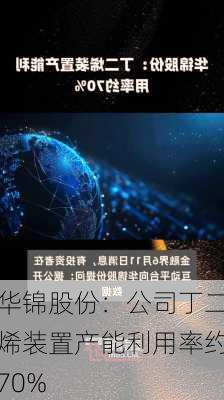 华锦股份：公司丁二烯装置产能利用率约70%