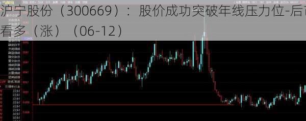 沪宁股份（300669）：股价成功突破年线压力位-后市看多（涨）（06-12）