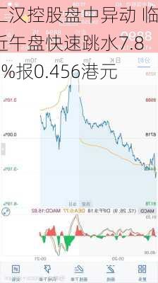 汇汉控股盘中异动 临近午盘快速跳水7.88%报0.456港元