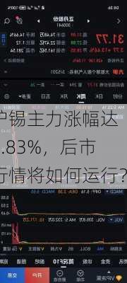 沪锡主力涨幅达 2.83%，后市行情将如何运行？