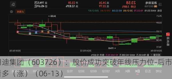 朗迪集团（603726）：股价成功突破年线压力位-后市看多（涨）（06-13）