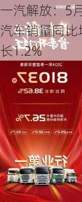 一汽解放：5月汽车销量同比增长1.2%