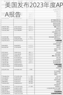 美国发布2023年度APA报告